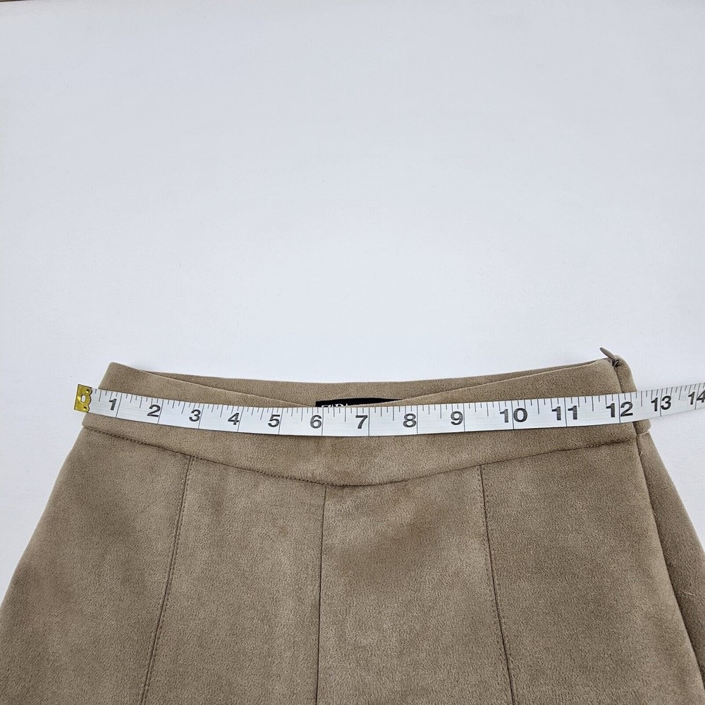 Zara Women Faux Suede Leggins Size Small Color Brown Tan Elastic Waistband Comfy - Picture 7 of 13